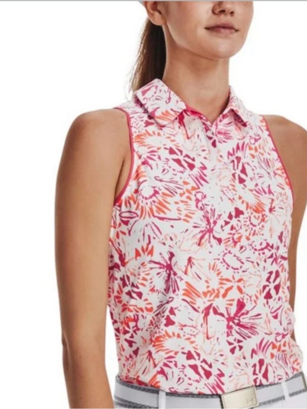 Under Armour Sleeveless Floral Athletic Golf Top